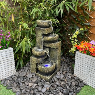 Aztec Style 4 Bowl Contemporary Water Feature