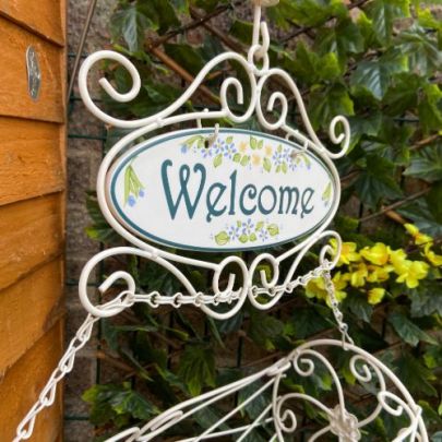 Westbury Hanging Flower Basket White