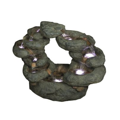 Solar 10 Fall Oval Rock Water Feature