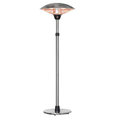 Outsunny 3KW Electric Patio Heater with 3 Heat Settings Freestanding Infrared Outdoor with Adjustable Height 5M Extra Long Power Lead Aluminium Alloy