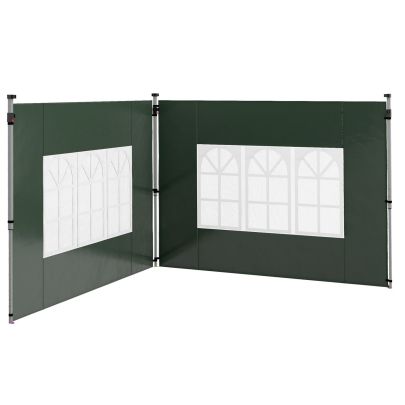 Outsunny Gazebo Side Panels, Sides Replacement with Window for 3x3(m) or 3x4m Pop Up Gazebo, 2 Pack, Green