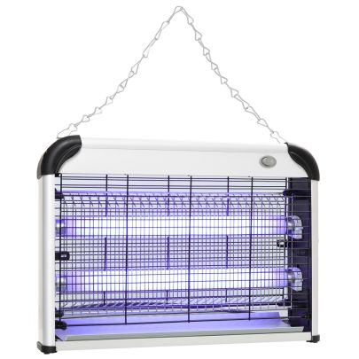 Outsunny Free Standing Wall Hanging 20W Electric Fly Mosquito Killer Electric Fly Zapper, Bug Zapper, Insect Killer, Silver