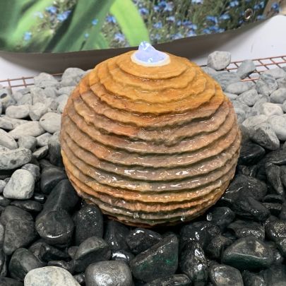 20cm Sandstone Sphere Natural Stone Solar Powered