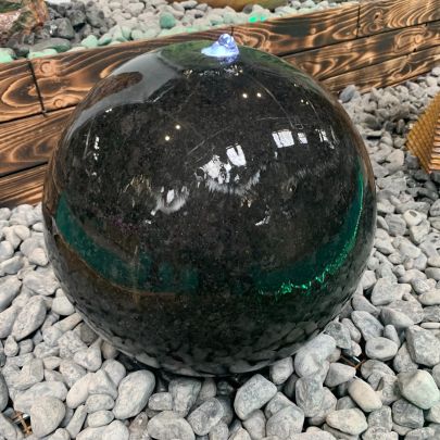 40cm Black Granite Polished Sphere Natural Stone