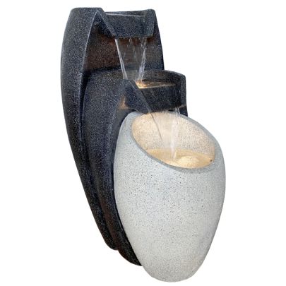 Solar Powered 3 Flowing Vases Contemporary Water Feature