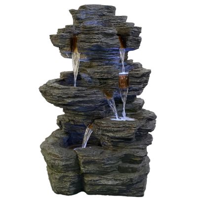 Solar Powered Hinokia Rock Falls Water Feature