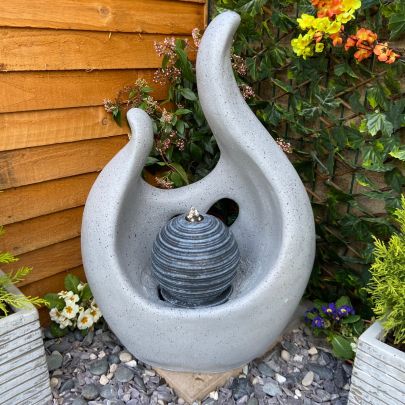 Abstract Flame Contemporary Solar Water Feature