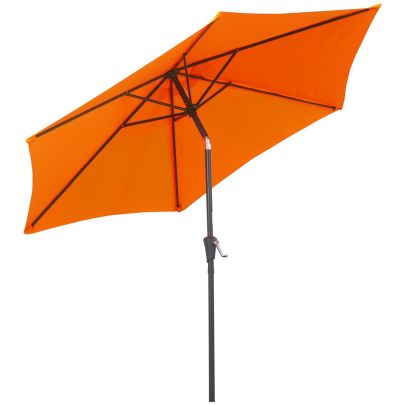 Outsunny 2.7M Patio Tilt Umbrella Sun Parasol Outdoor Garden Sun Shade Aluminium Frame with Crank?Orange?