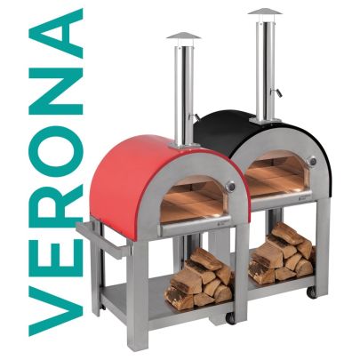 Verona Black Wood Fired Outdoor Pizza Oven The Alfresco Chef