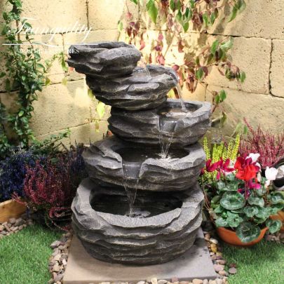 5 Tier Mini Rock Fall Water Feature Solar Powered