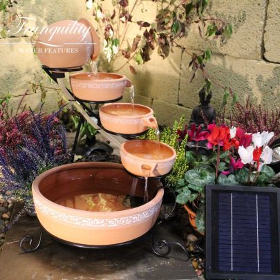Teracotta Contemporary Water Feature Solar Powered