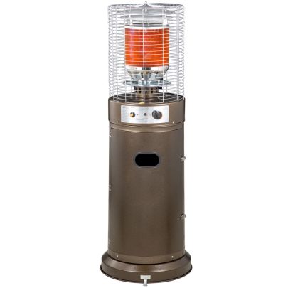 Outsunny 11KW Patio Bullet Heater Gas Glass Tube Electronic Ignition Floor Standing Stainless Steel Garden Outdoor 137Hcm