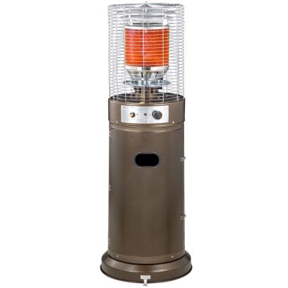 Outsunny 11KW Patio Bullet Heater Gas Glass Tube Electronic Ignition Floor Standing Stainless Steel Garden Outdoor 137Hcm