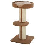  Cats 2-Tier Scratching Tree w/ Bed Brown