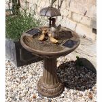 Duck Family Animal Fountain Solar Water Feature
