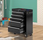  Steel 5-Drawer Rolling Tool Storage Cabinet Tool Chest Black