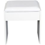  Dressing Table With Flip-up Mirror and Padded Stool-White