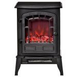  Freestanding Electric Fireplace Stove W/Realistic Flame Effect 1000W/2000W-Black