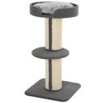  Cats 2-Tier Scratching Tree w/ Bed Grey