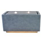 Ivyline Contemporary LED Cube Grey Contemporary Water Feature