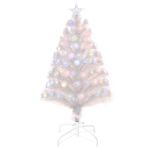  3FT Prelit Artificial Christmas Tree w/ Fiber Optic, Xmas Decoration, White
