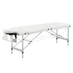  PVC Upholstered Portable Massage Table Beauty Bed w/ Carry Case - White