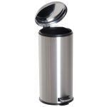  30L Stainless Steel Pedal Bin, Ф29.2x62.9H cm-Black/Silver