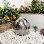 40cm Stainless Steel Sphere Modern Metal Water Feature