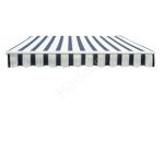 Manual Retractable Awning 3.5x2.5 m Dark Blue & White Stripes