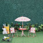 Kids Folding Picnic Table Chair Set Color Stripes Outdoor Inc Parasol