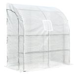 Walk In Greenhouse Tunnel Lean To Wall Transparent PE 200x100x215cm
