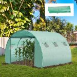 10X10ft Greenhouse Replacement Cover for Tunnel Walk in Greenhouse Inc Windows Door