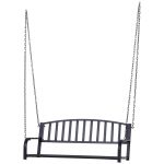 Metal 2 Seater Outdoor Swing Chair Black