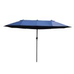 Double side Umbrella Parasol 2.7x4.6Wx2.4H m Blue