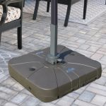 Square Cantilever Patio Umbrella Base Stand Water Sand Filled Inc Wheels Crossbar