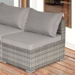 Outdoor Garden Furniture Rattan Single Sofa Inc Cushions Light Grey