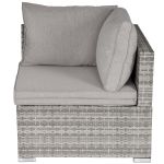 PE Rattan Wicker Corner Sofa Garden Furniture Single Sofa Chair Inc Cushions Grey