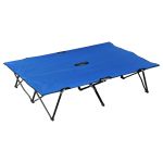 Foldable Cot Bed 193Lx125Wx40H cm Black & Blue