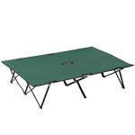 Foldable Cot Bed 193Lx125Wx40H cm Black & Green