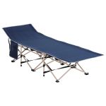 Oxford Cloth Folding Single Camping Bed Lounger Blue
