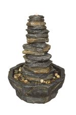 Stacked Slate Monolith Rock Effect Solar Water Feature