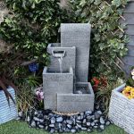 Grey Contemporary 4 Pillars Water Feature