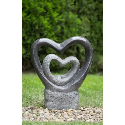 Maryville Bubbling Hearts Contemporary Solar Water Feature