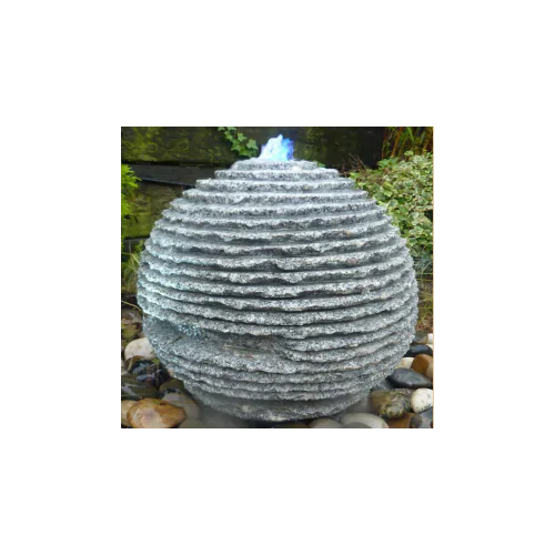 Eastern Grey Granite Rustic Sphere (40x40x40) Solar Water Feature