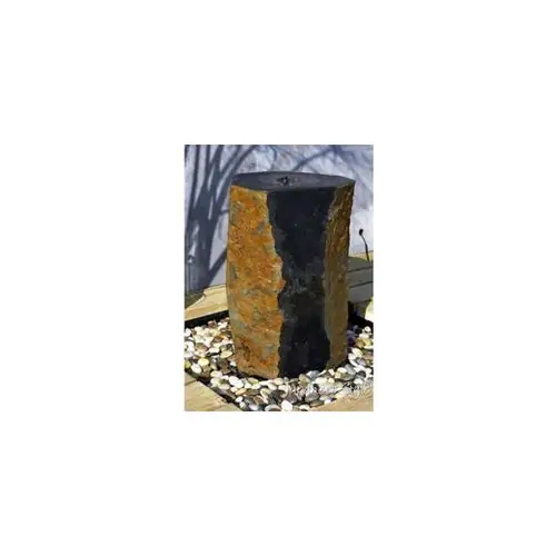 Basalt Fountain Column Polished Two Sides 50cm Natural Stone Solar Water Feature