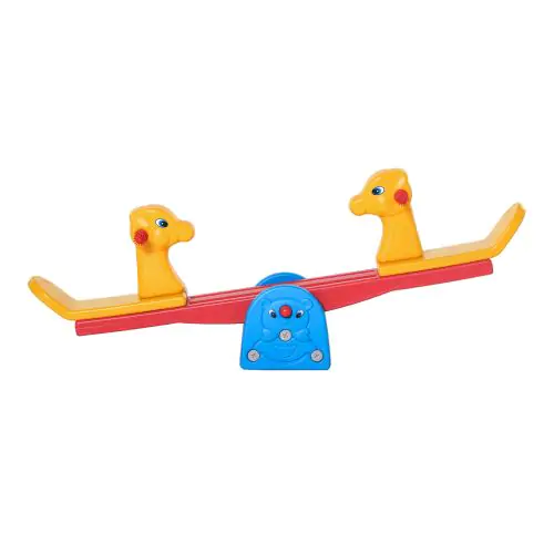  Kids Seesaw Safe Teeter Totter 2 Seats w/ Easy-Grip Handles 360 Degrees Rotating