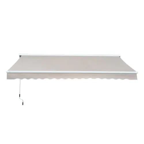  3.5Lx2.5M Retractable Manual/Electric Awning-Cream White/White 