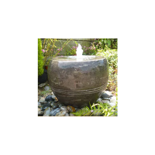 Eastern Black Limestone Vase (35x40x40) Water Feature