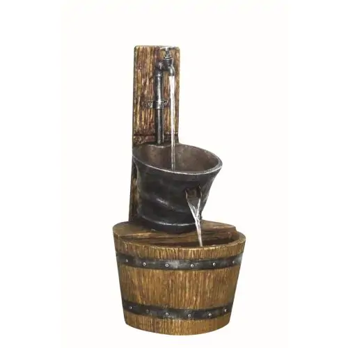 Tap on Post with Barrel Traditional Water Feature