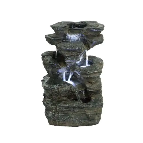 Indiana Slate Falls Rock Effect Solar Water Feature